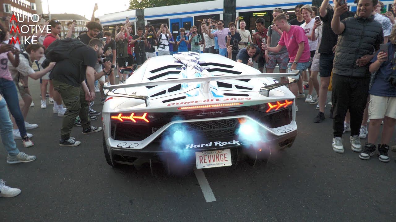 Gumball 3000 CHAOS in AMSTERDAM! DDE Gintani SVJ, Chiron Sport, 992 GT3 RS, Shmee150 SLS & STO