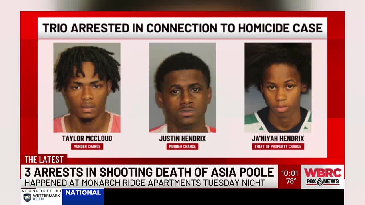 3 arrests in shooting death of Asia Poole