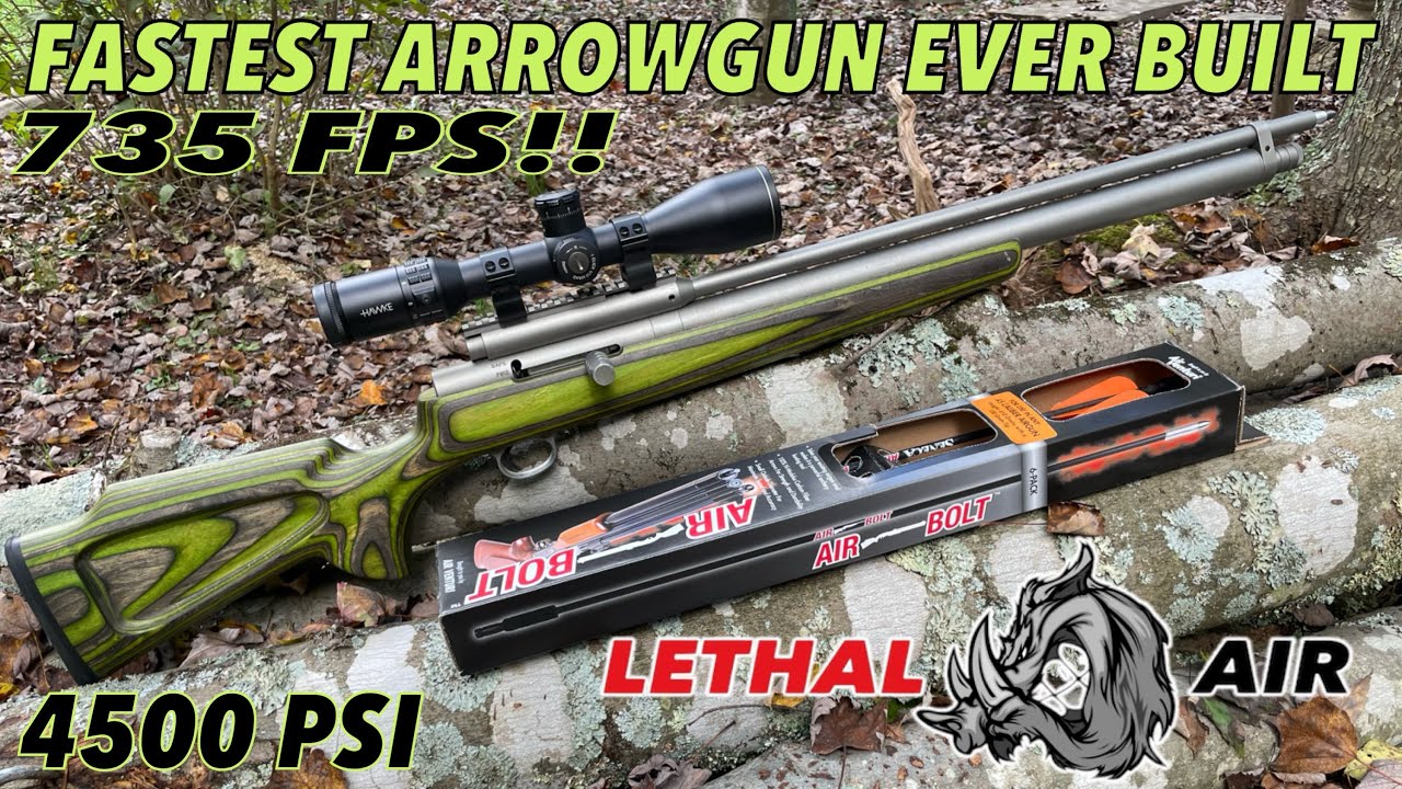 735 fps arrows! Custom built pcp arrow shooter!!