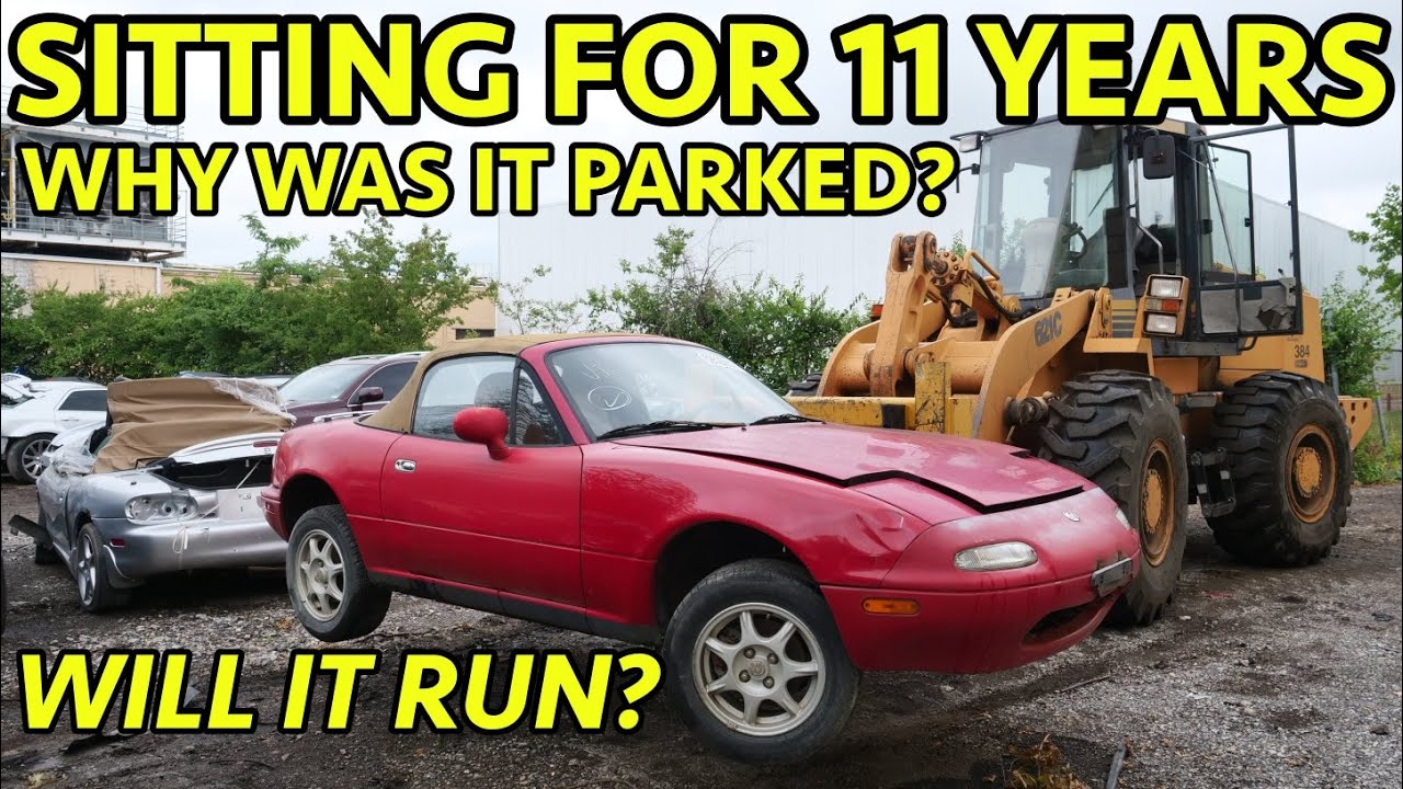 JUNKYARD ARRIVAL! Will This '94 Miata RUN After Being Parked For 11 Years? Possibly Abandoned!?