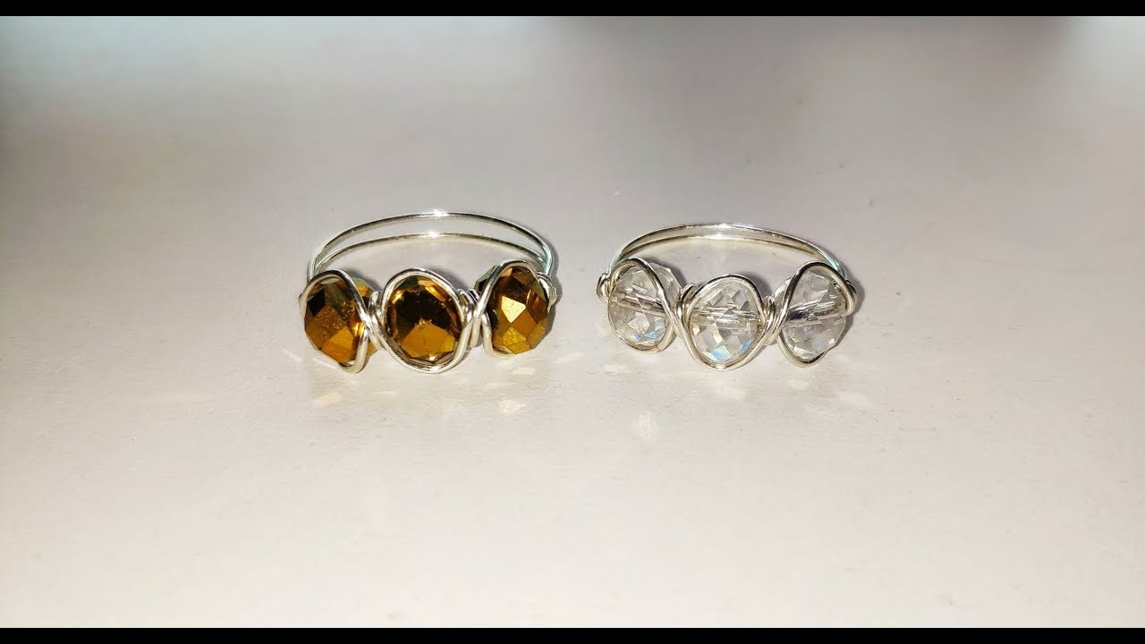 COMO HACER UN ANILLO 3 ABALORIOS-HOW TO MAKE A RING 3 BEADS