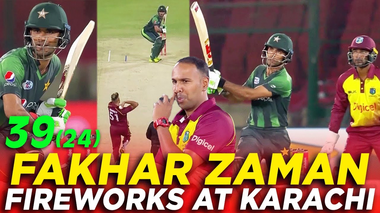 Fakhar Zaman's Fireworks at Karachi | Hits 39 Runs in 24 Balls vs West Indies, 2018 | T20I | M9C2A