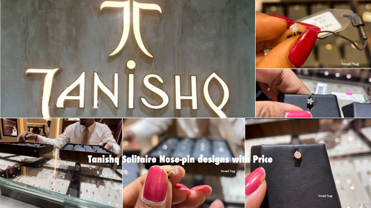 Tanishq Solitaire Diamond Nosepin designs with Price | Low Price Diamond nose-pin Collections