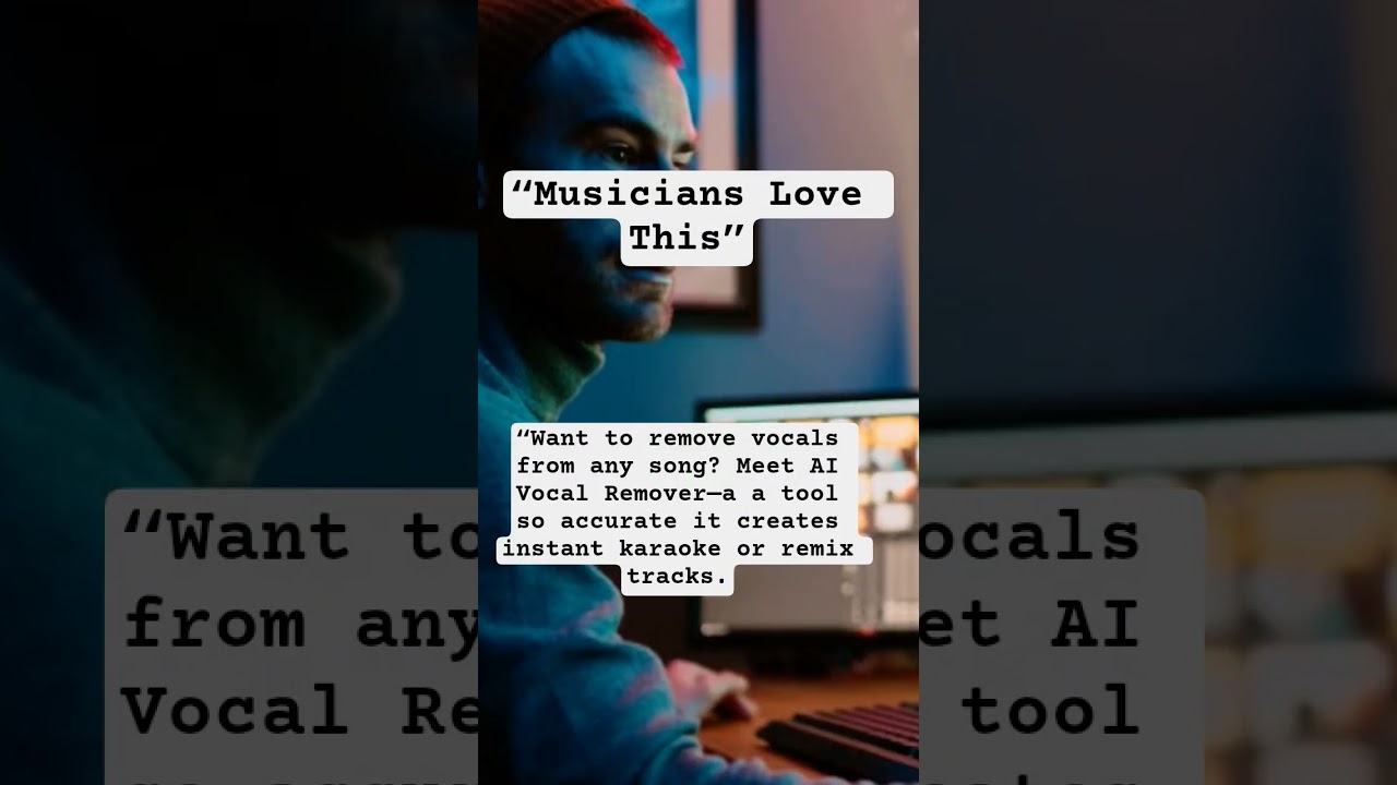 AI Vocal Remover Is Changing How We Make Music! 🎧 #AIVocalRemover #MusicTech #RemixTools #KaraokeAI