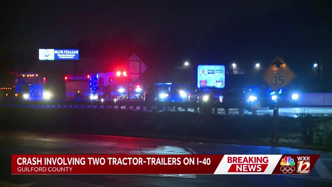Two tractor-trailers were involved in a crash on I-40