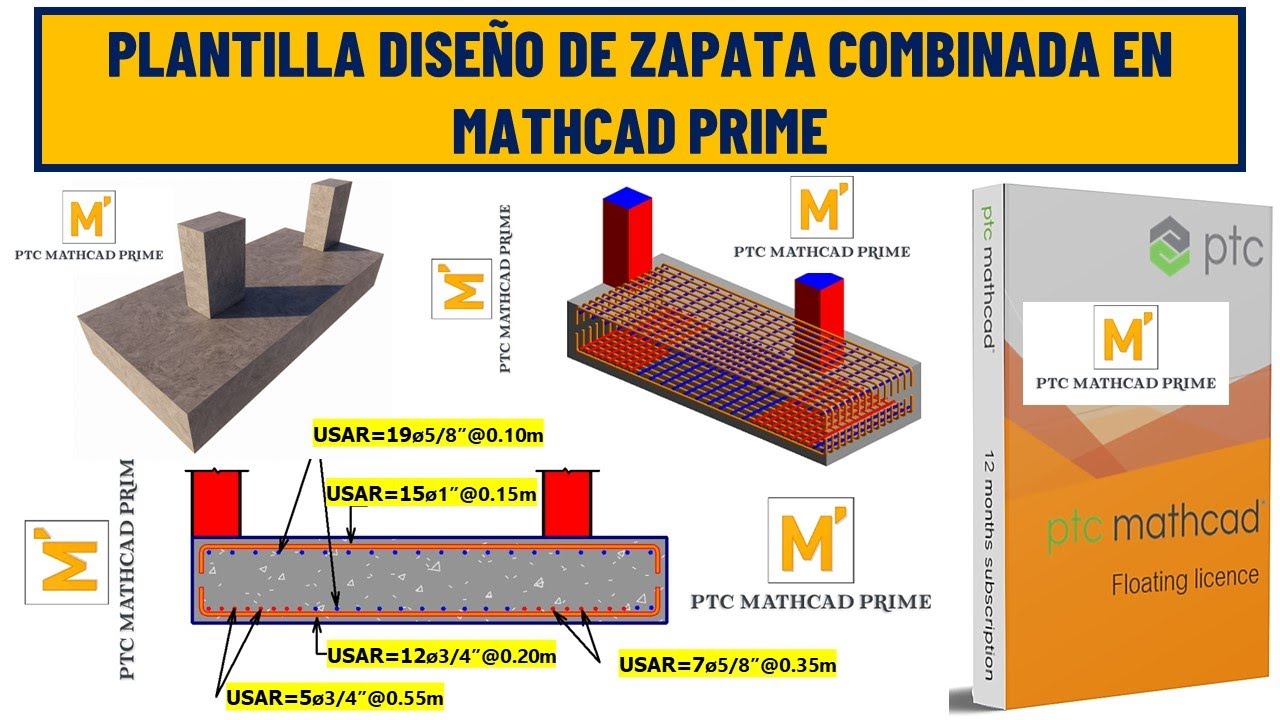 PLANTILLA DISEÑO DE ZAPATA COMBINADA CON MATHCAD PRIME