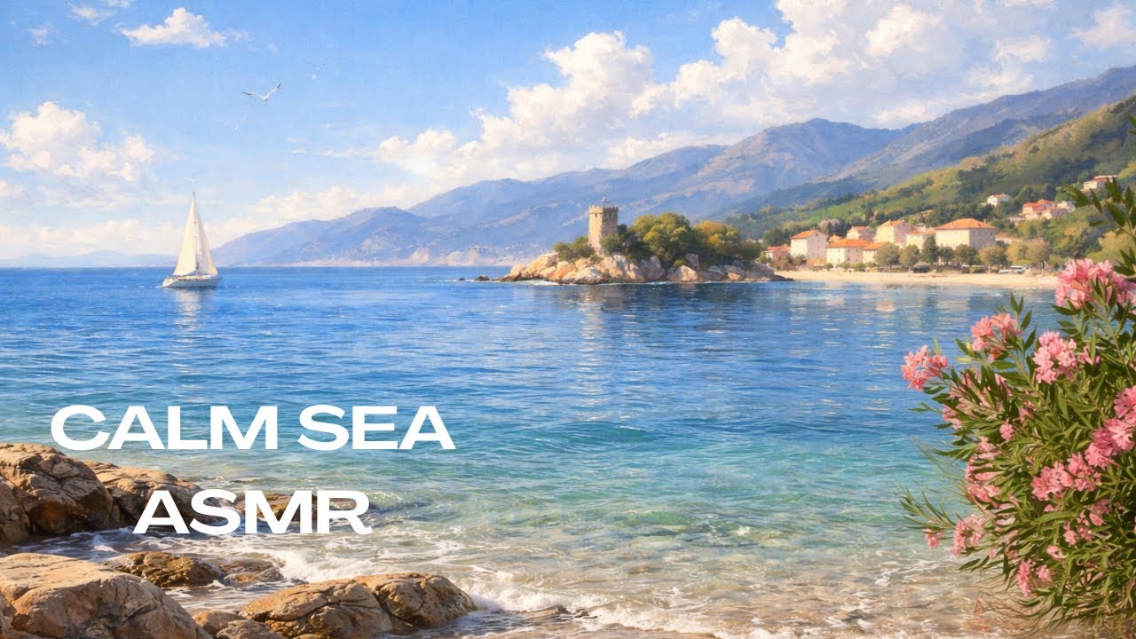 ASMR Calm Italian Sea After Rain| 1 Hour Peaceful Waves | Static Camera