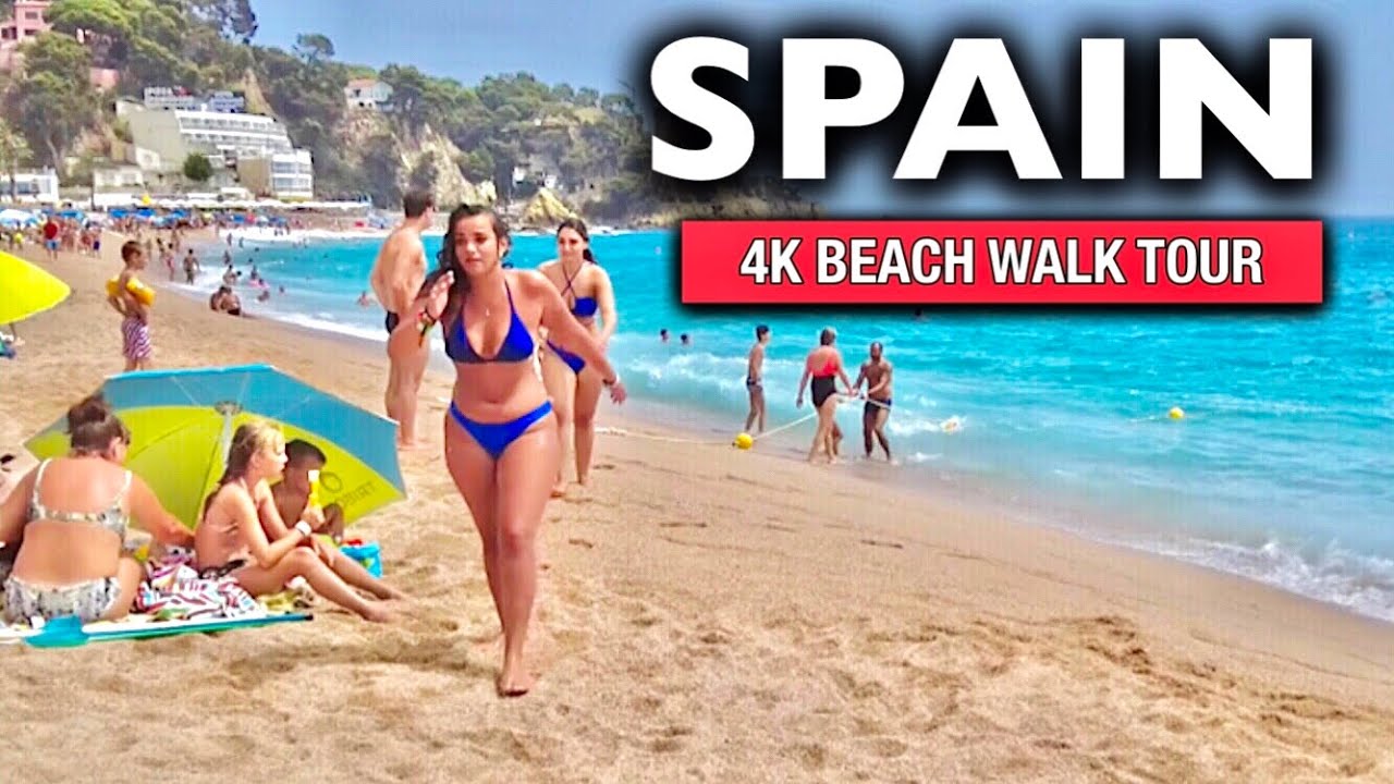 4K Spain Beach Walk tour, Costa Brava Summer Vibes