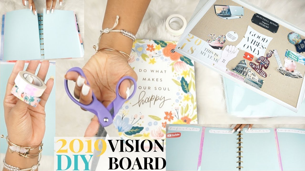 HOW TO MAKE DIY VISION BOARD FOR YOUR HAPPY PLANNER | 2018 - 2019 VISION BOARD IDEAS