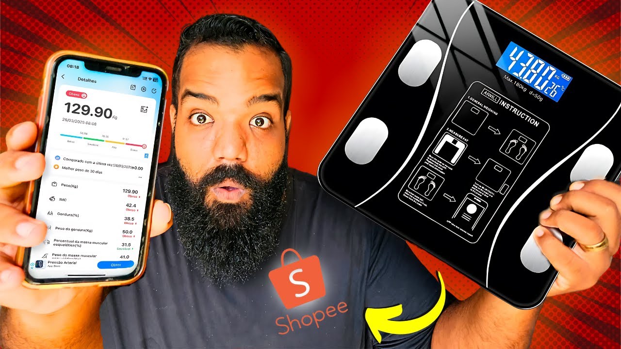 💥 COMPREI A SUPER BALANÇA DA SHOPEE! Será que presta? 🤔