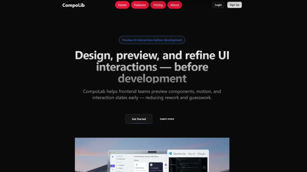 DAY-04- Building CompoLib full stack project | How to build professional SAAS hero section