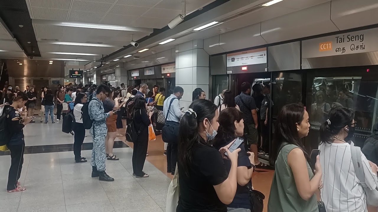 Video ends when everyone is able to humanly board a train at Tai Seng MRT station
