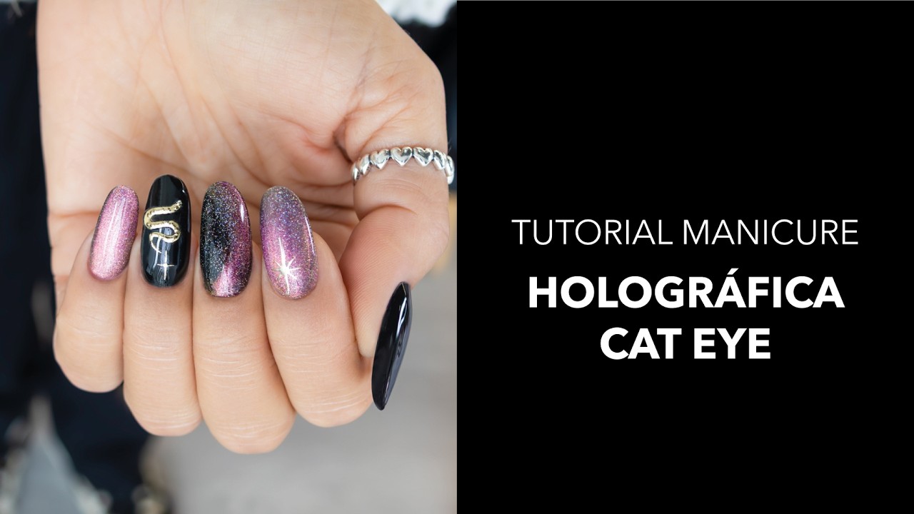 Tutorial Express Holographic Cat Eye 💫 | Manicure Profissional Passo a Passo