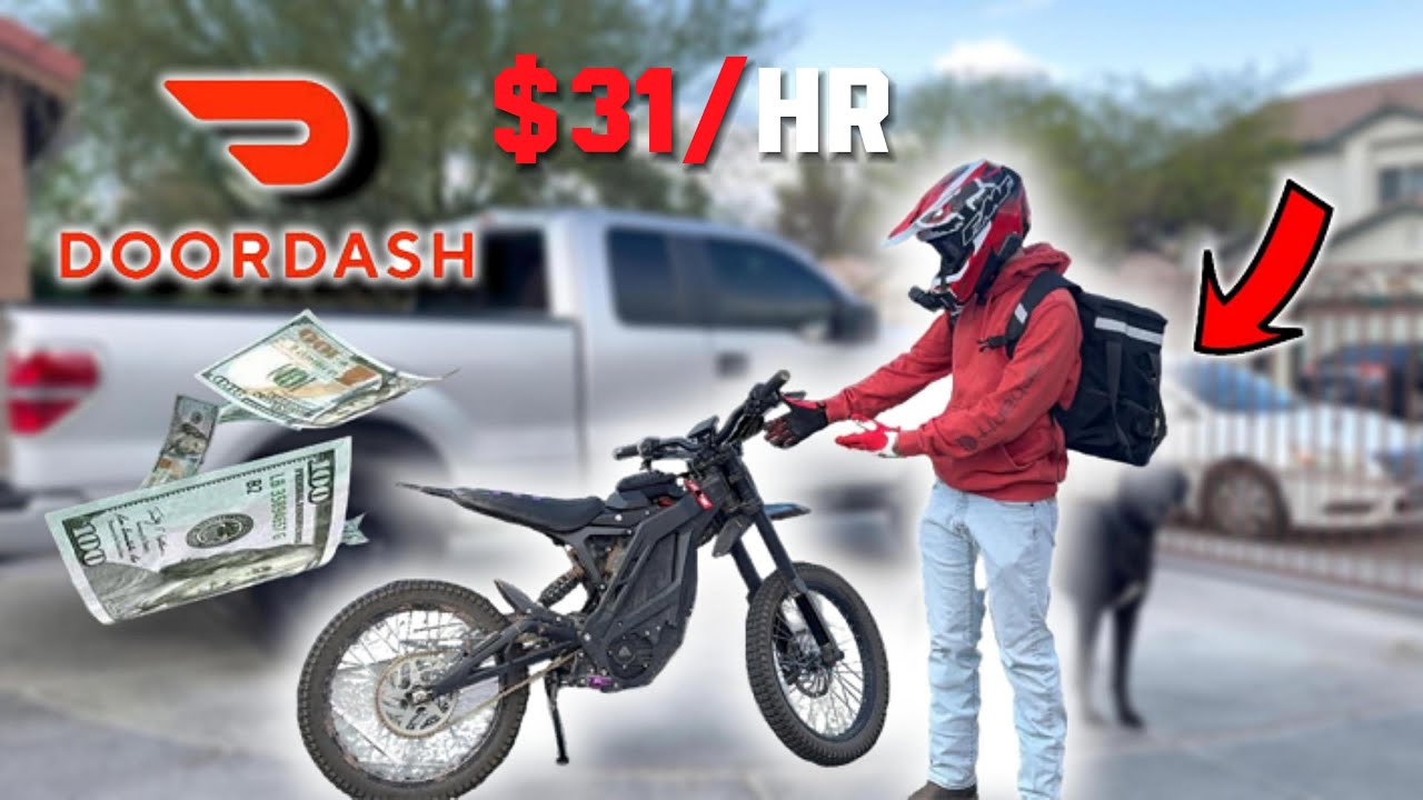 POV DoorDash на велосипеде Surron E! ЛЁГКИЕ ДЕНЬГИ!! 31 доллар в час