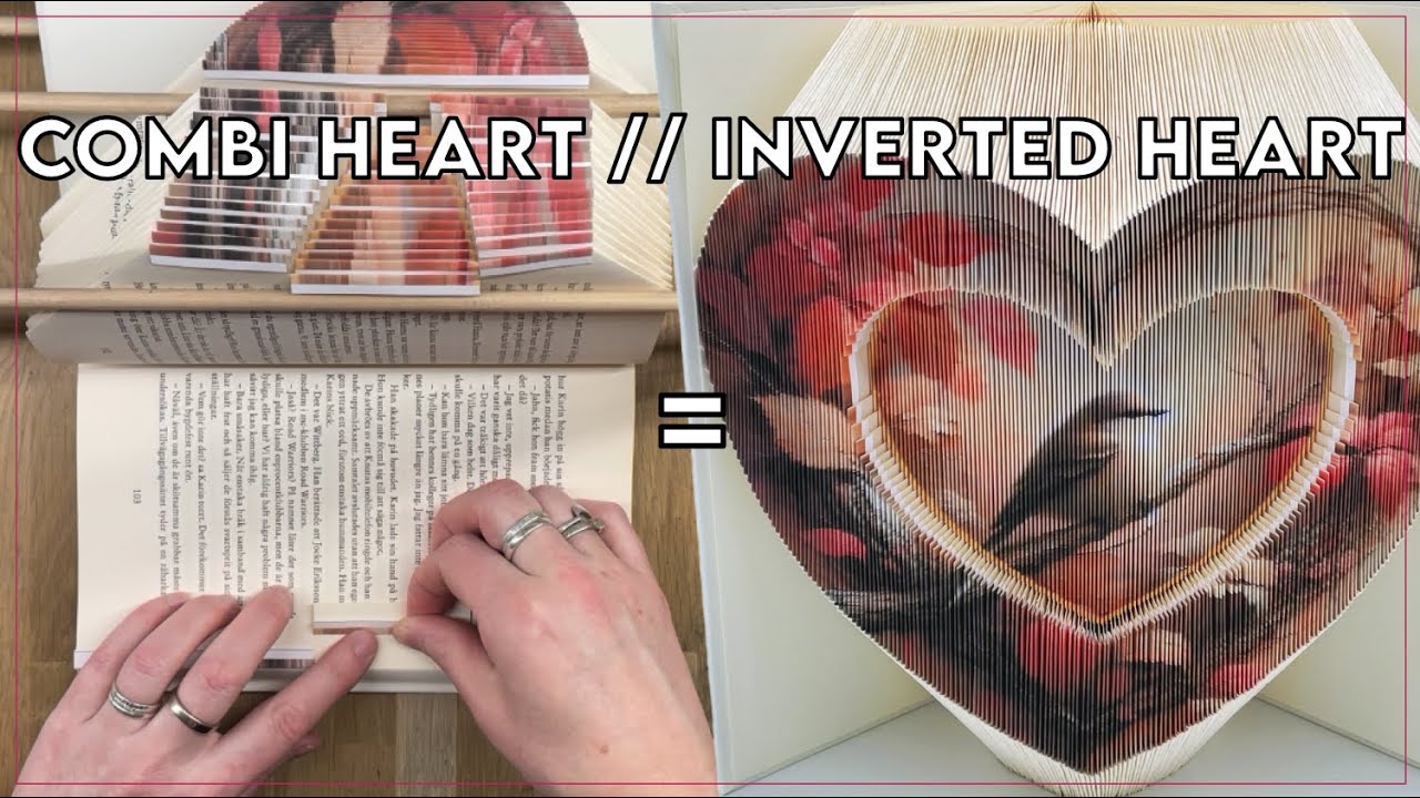Combi Heart with Inverted Heart // Fore Edge Book Art // Photo Strip Book