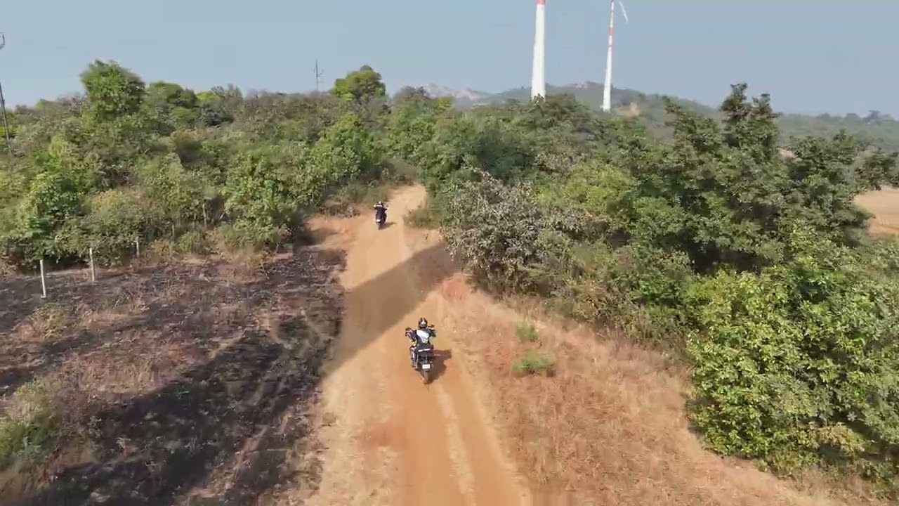 Windmills ride, near Pune at the end of winter