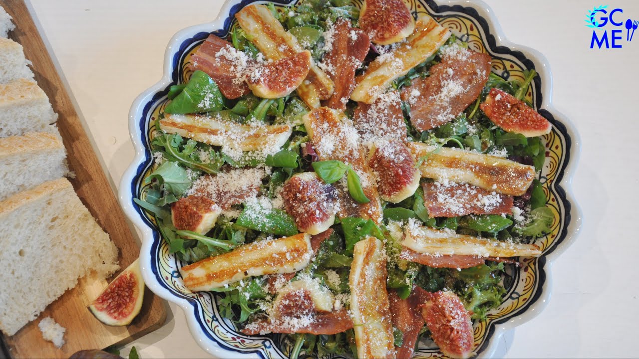 Summery Halloumi Salad with fresh Figs - Καλοκαιρινή Σαλάτα με Χαλούμι και Φρέσκα Σύκα