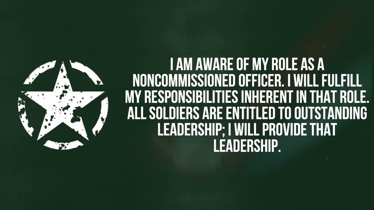 MEMORIZE THE NCO CREED FAST!