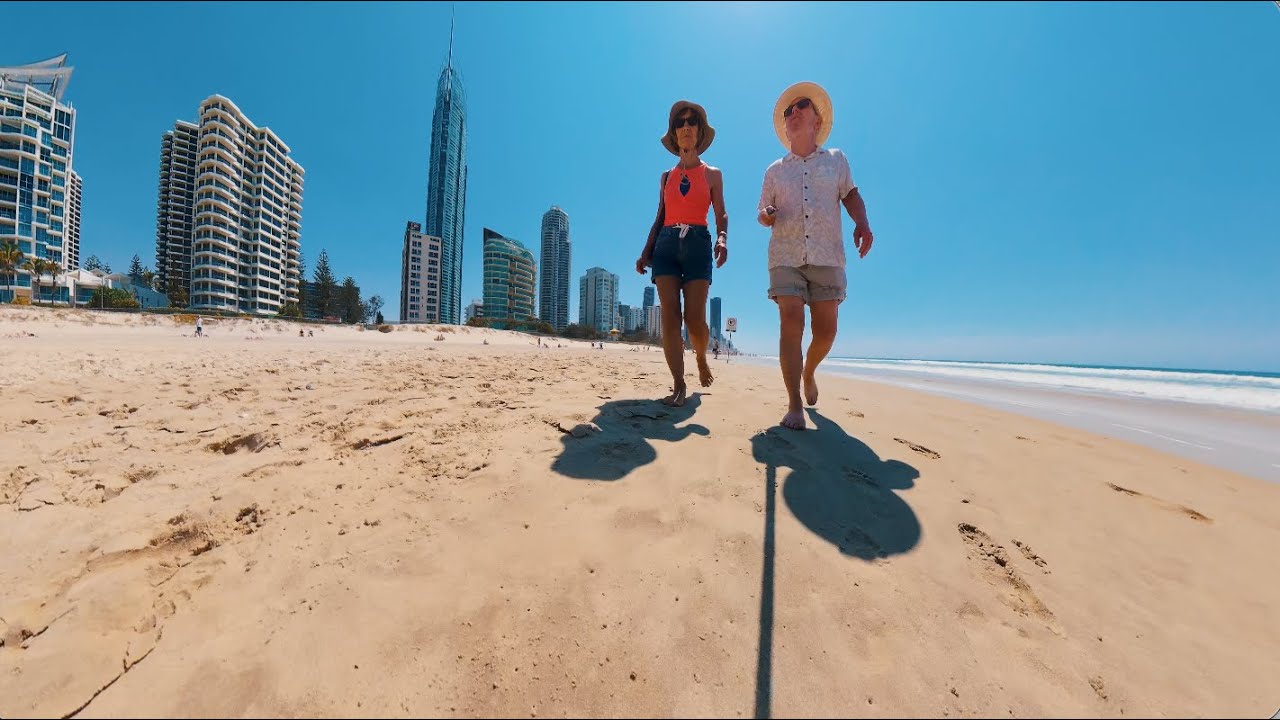 DJI Osmo 360. Beach walk, Gold Coast, Australia