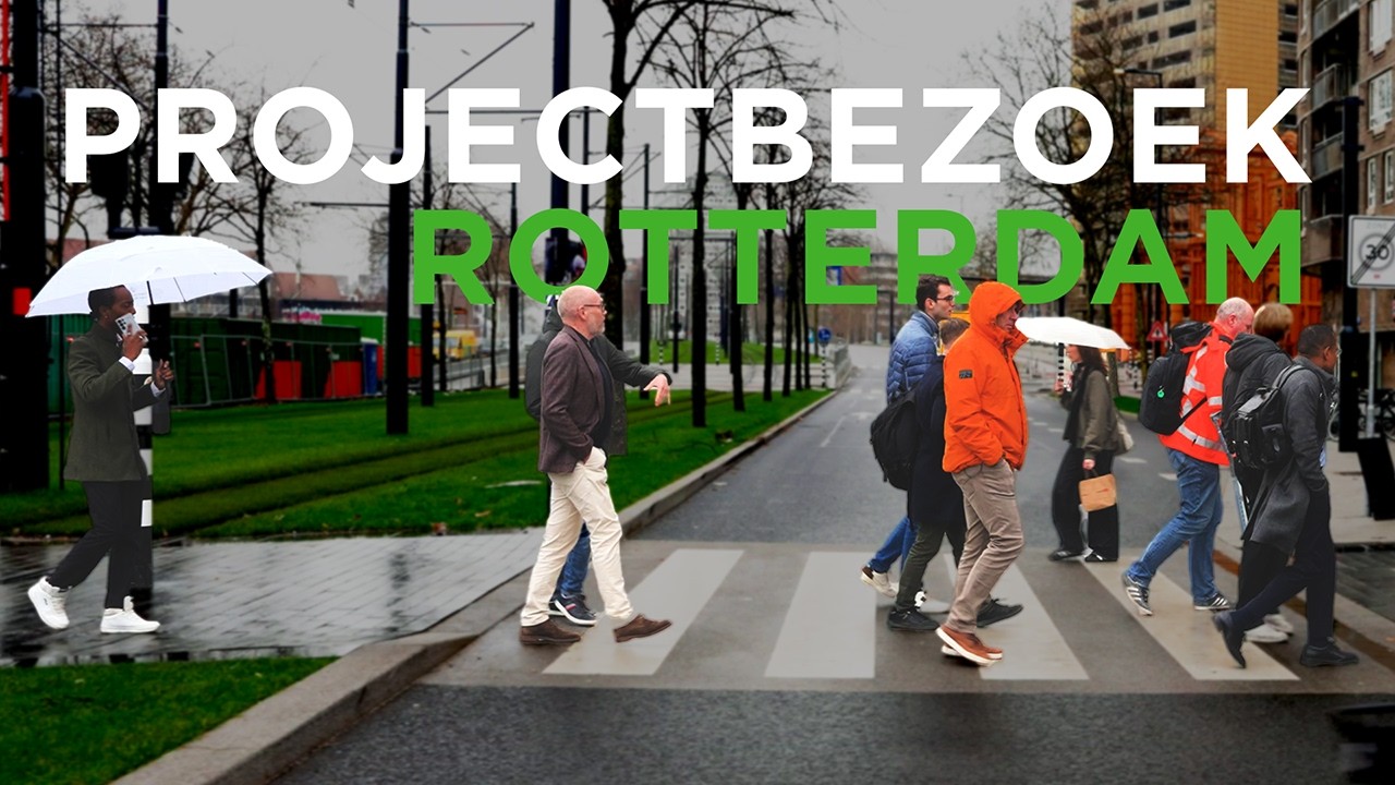 Gemeenteraadsleden bezoeken vernieuwing van Hofplein in Rotterdam