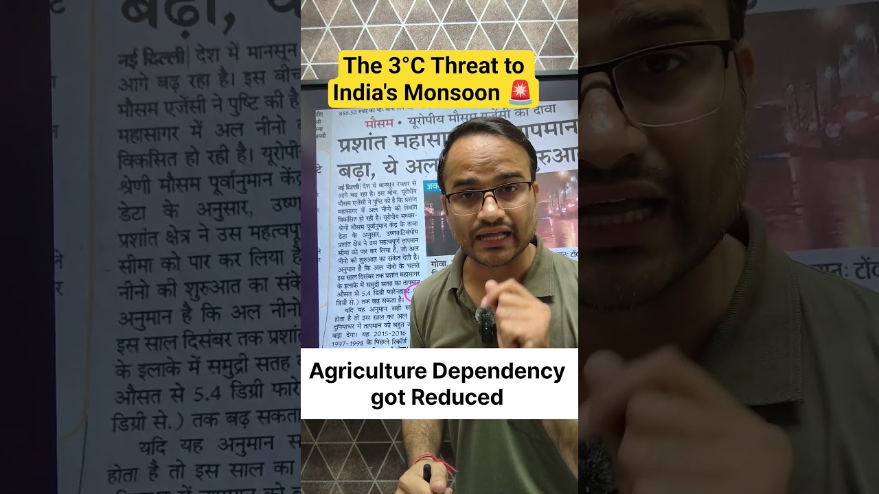 The 3&deg;C Threat to India's Monsoon 🚨 #gargiclasses #monsoon #elnino2026