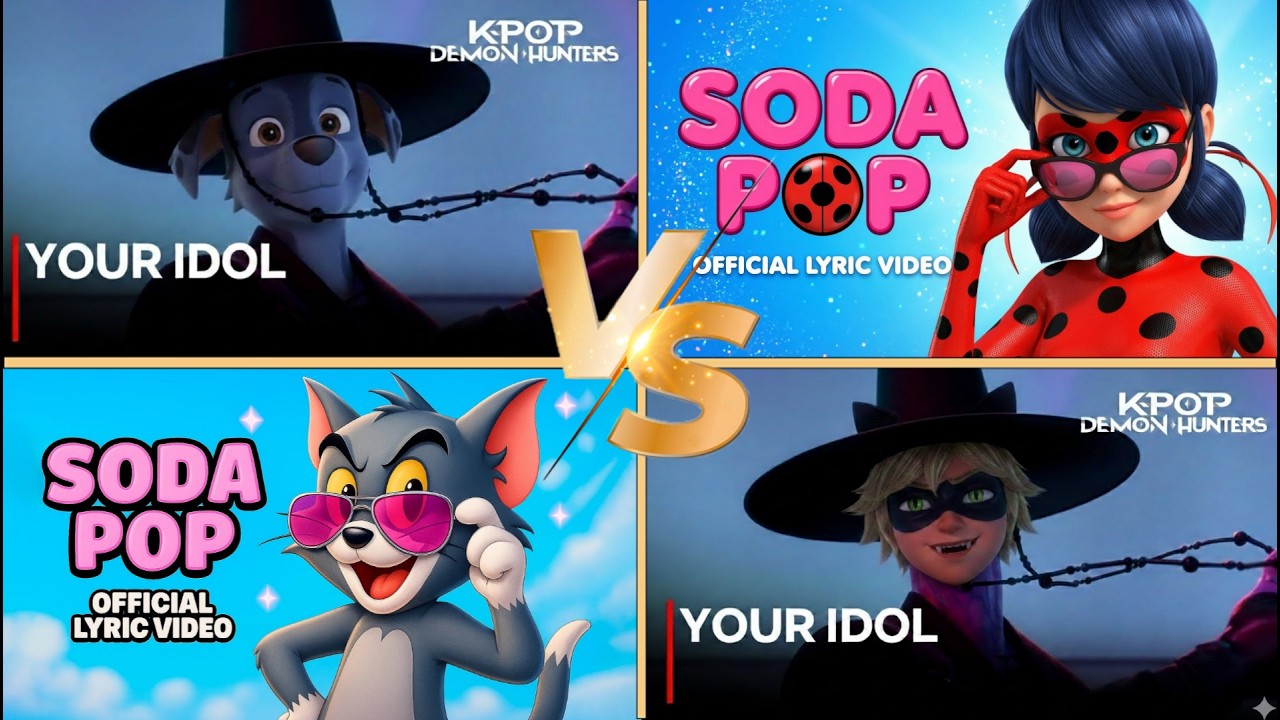 Miraculous 🆚️Paw patrol 🆚️Tom and Jarry 🆚️Lady bugSODA POP Battle 🔥