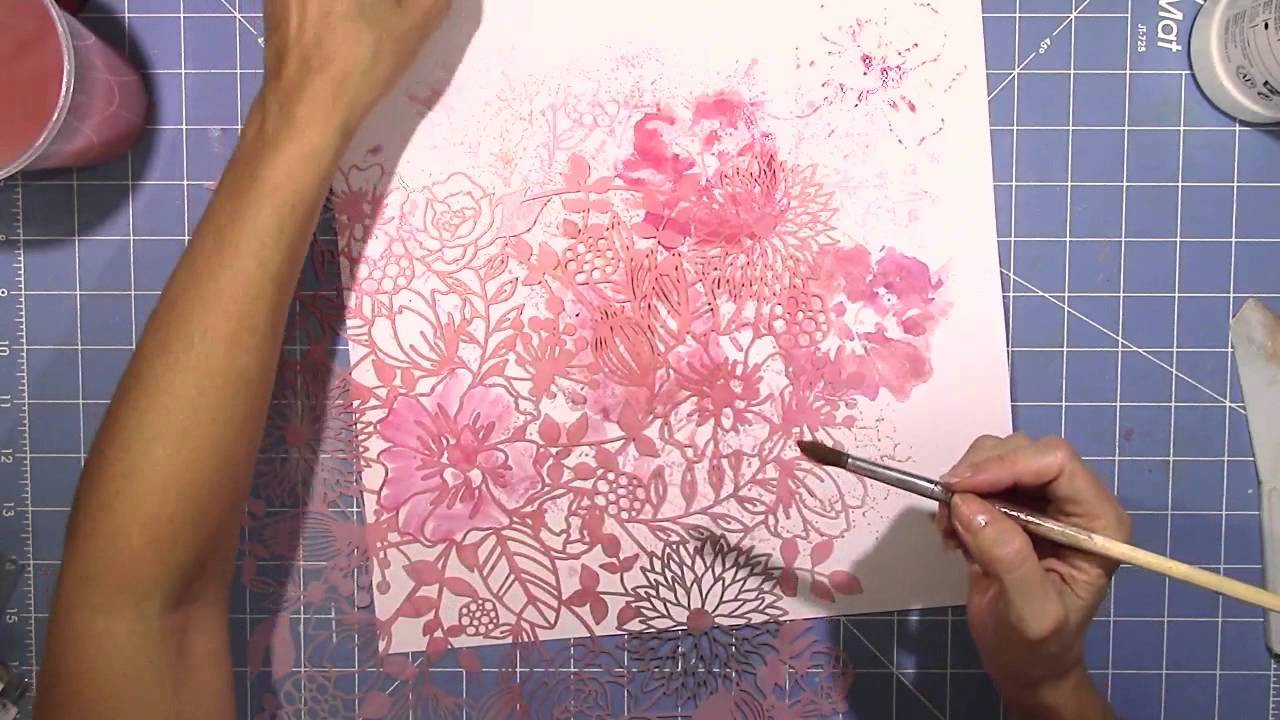 Mixed Media Scrapbook Layout Process Video using Shimmerz