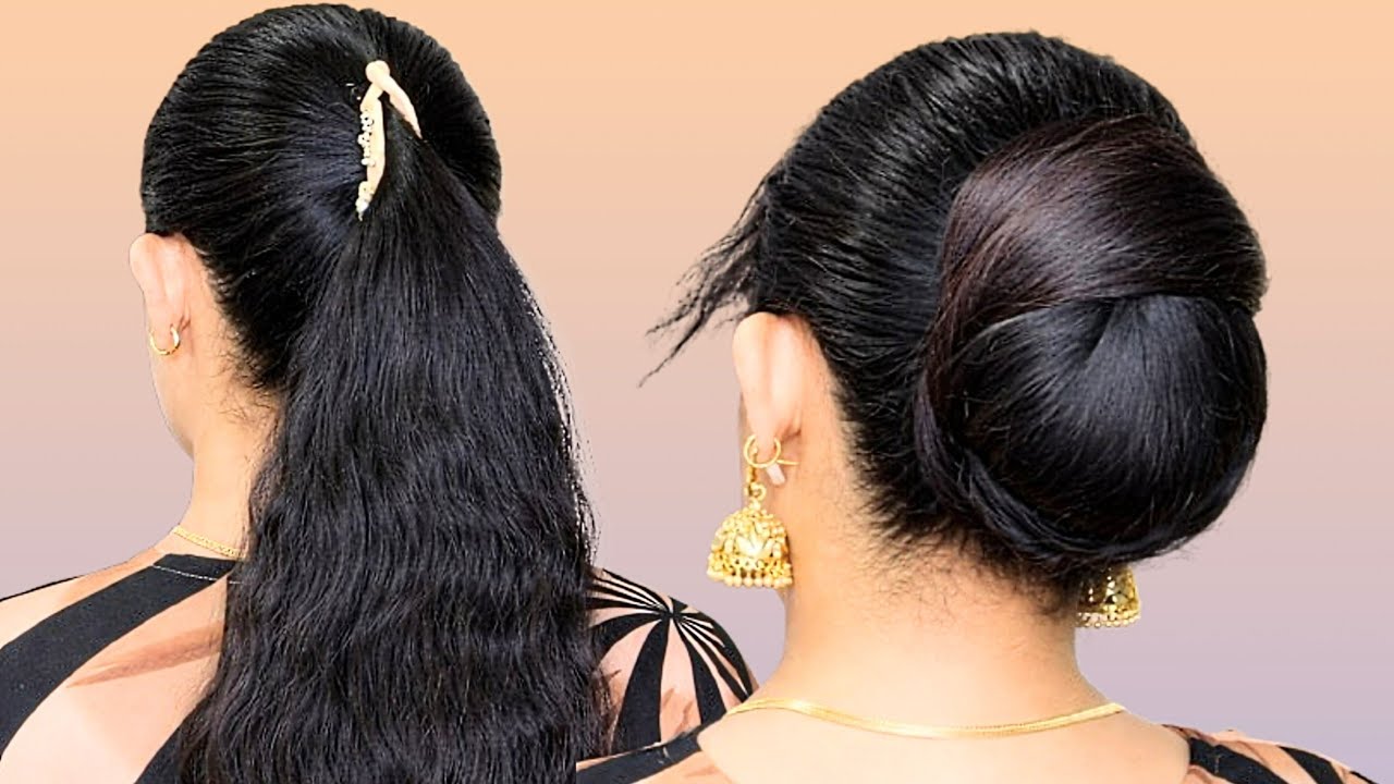New ! Updo Hairstyles For Wedding With बनाना पिन _ Easy Low Bun Tutorial For Long Medium Hair #Hair