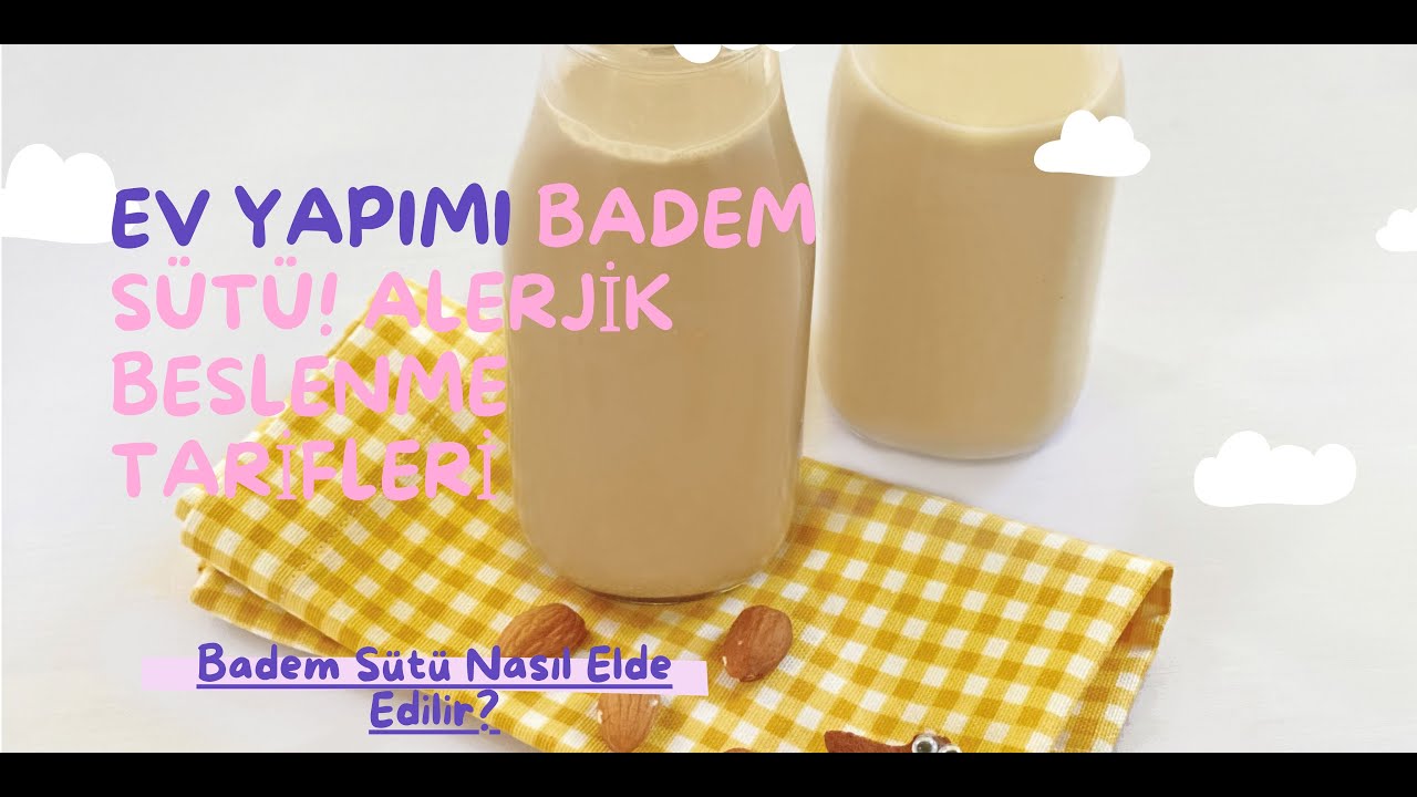 EV YAPIMI BADEM SÜTÜ 🥛 Tarifi | İKİ PRATİK YÖNTEM | ALERJİK BESLENME TARİFLERİ