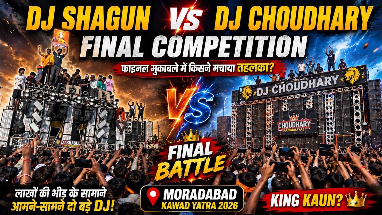 Dj Shagun vs Dj Choudhary Final Competition at Moradabad Kawad Yatra 2026
