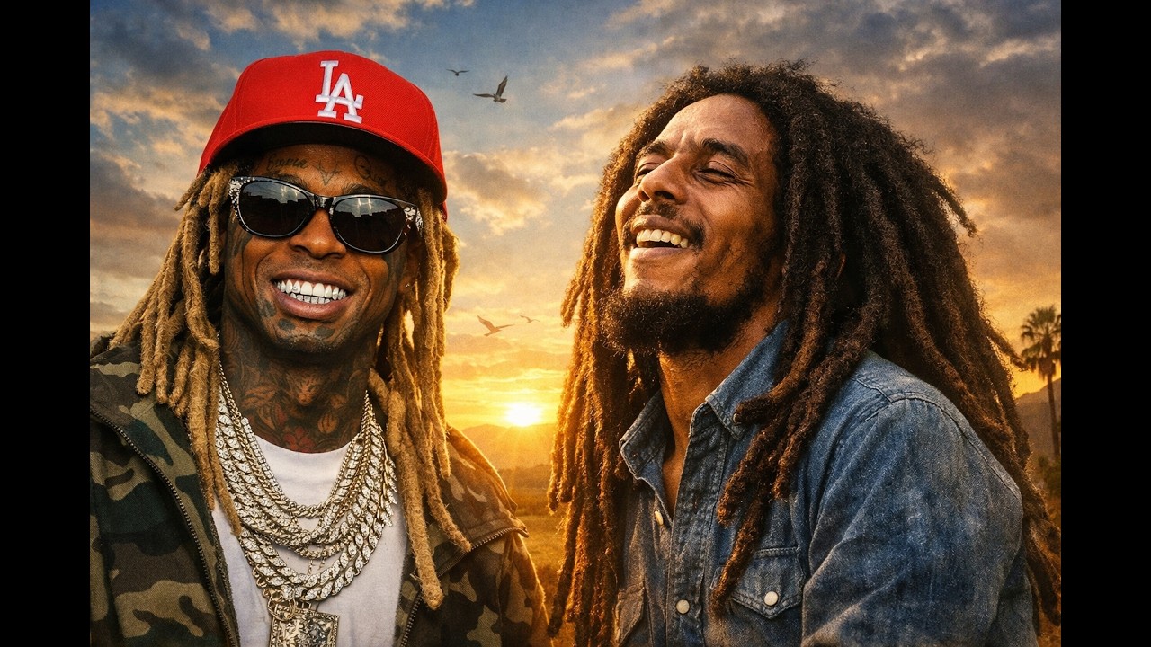Lil Wayne ft Bob Marley - Free at Last (lyrics video)