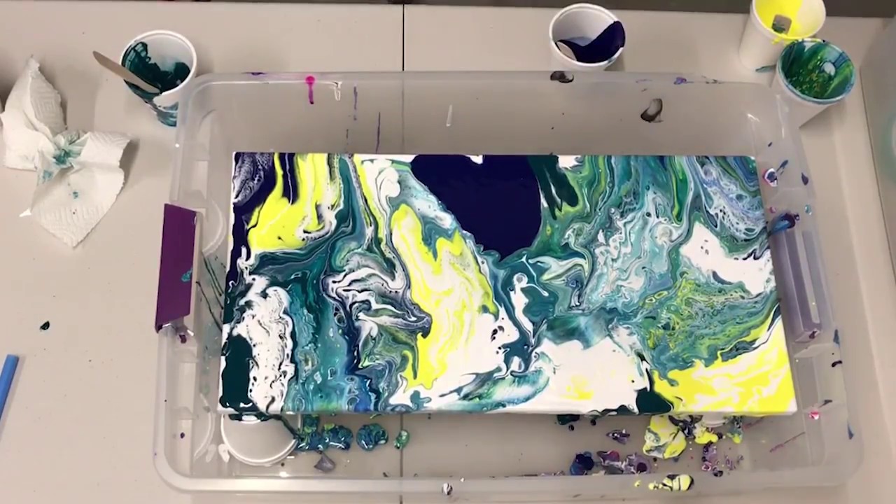 Fluid Acrylic Dirty Pour - Time Lapse
