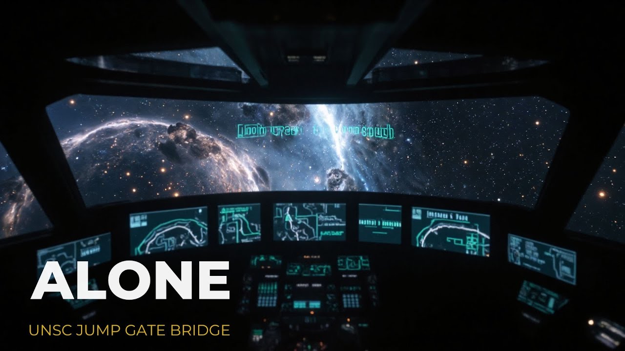 ALONE: UNSC Jump Gate Bridge| Dark Ambient Focus Music 4K