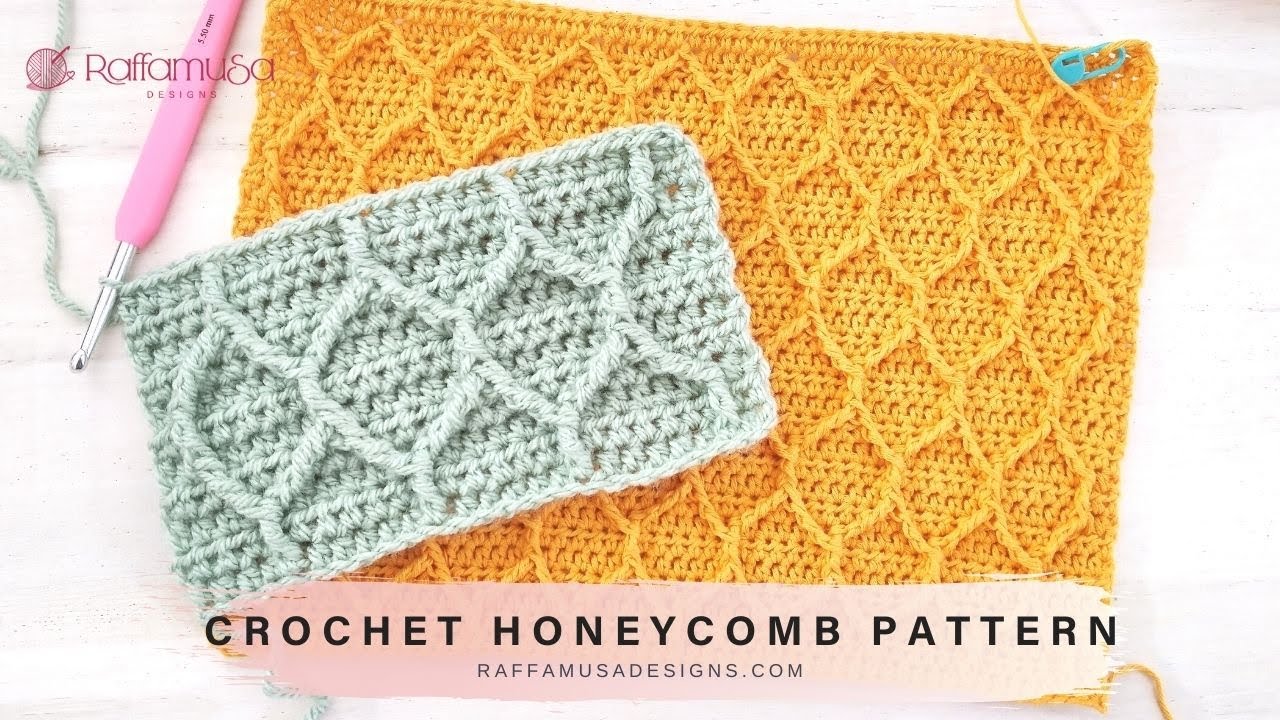 Crochet Honeycomb Textured Stitch Tutorial | RaffamusaDesigns