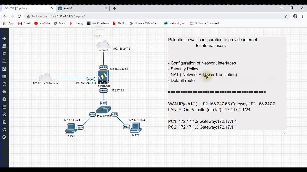 How to Provide Internet to internal users through Paloalto Firewall