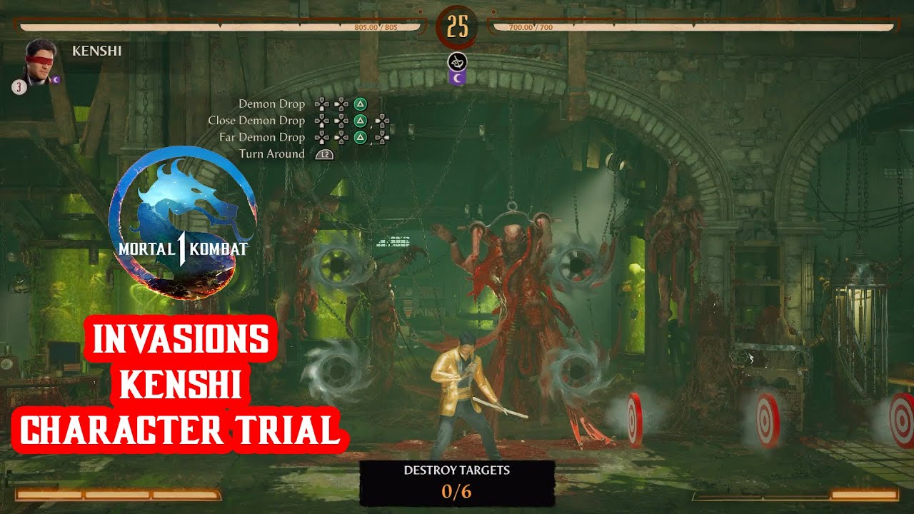 Mortal Kombat 1 - Invasions - Soul Eater Season - Flesh Pits MESA - CHARACTER TRIAL - KENSHI
