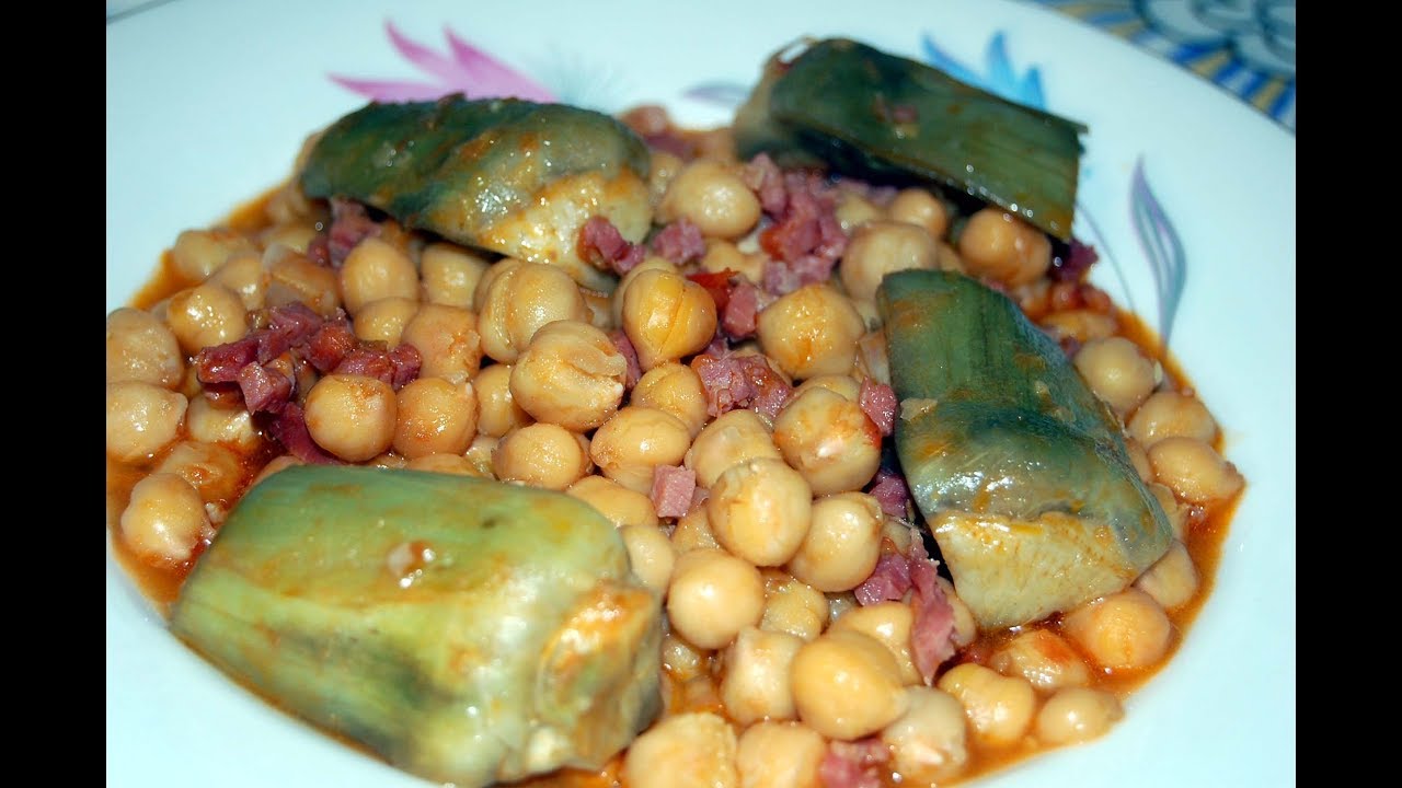 Garbanzos con alcachofas, en olla rápida, al estilo de Mariaje
