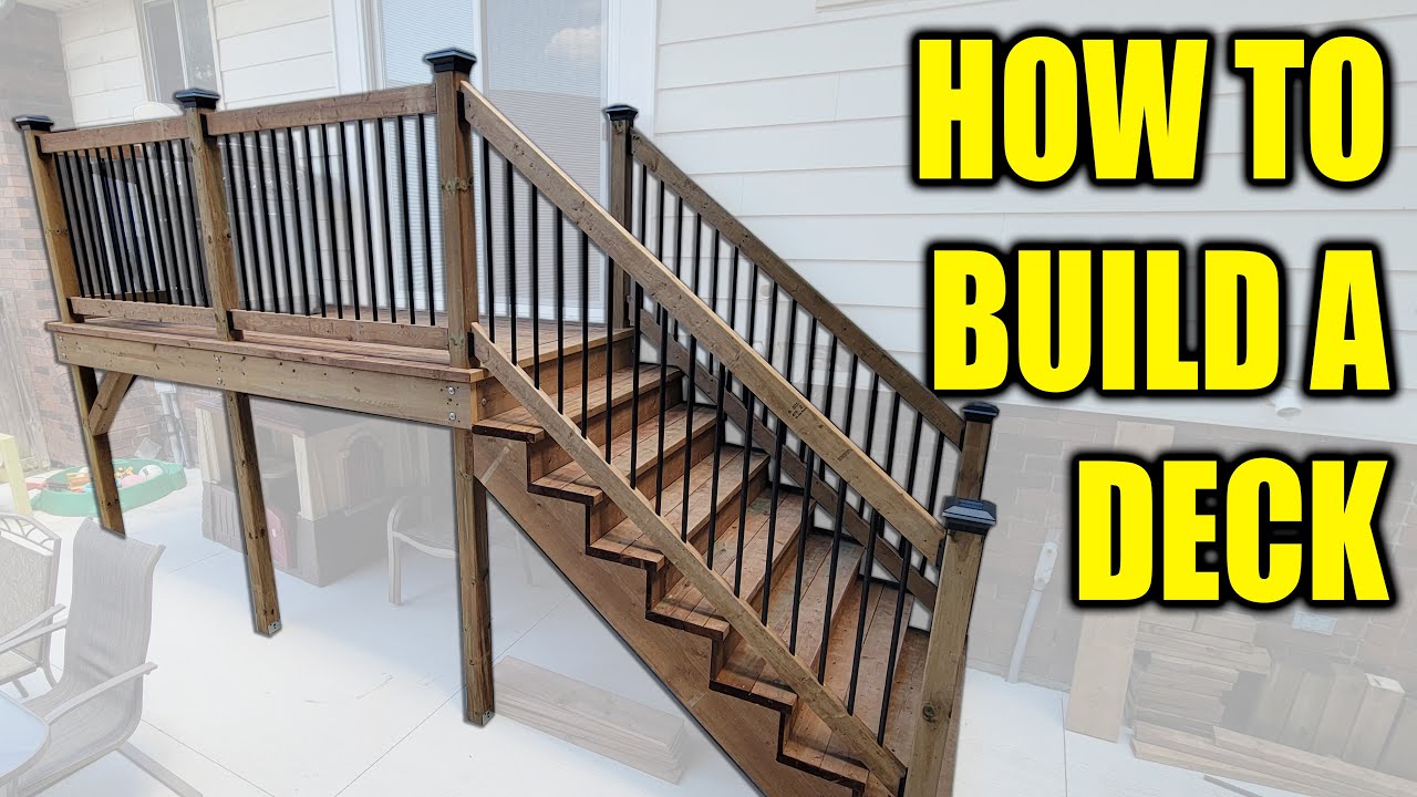 How to Build a Deck (DIY Free Standing Deck with Stairs) - Free Plans!