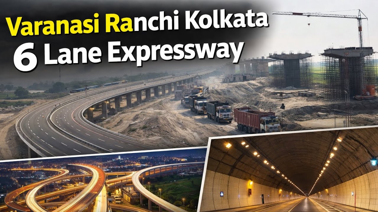 Varanasi-Ranchi-Kolkata Expressway । 5 किमी की सुरंग और इंटरचेंज रोड भी ।