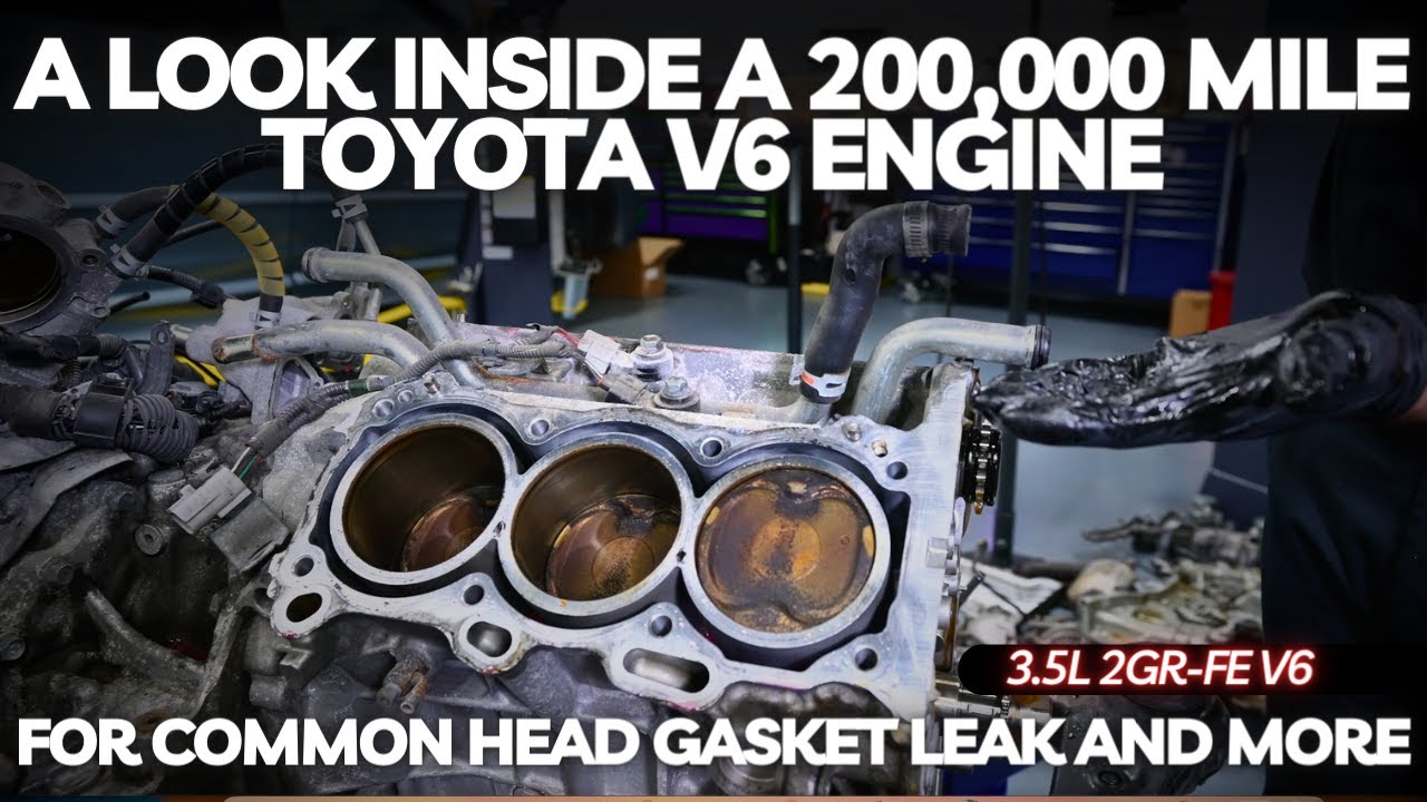 Взгляд изнутри двигателя Toyota V6 с пробегом 200 000 миль на предмет распространённой утечки из ...