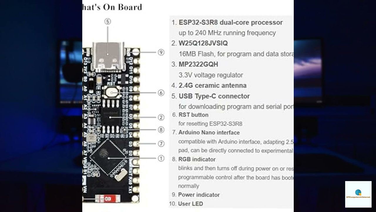 Review - ESP32-S3-Nano Development Board with Pre-soldered Header, Based on ESP32-S3R8 wi