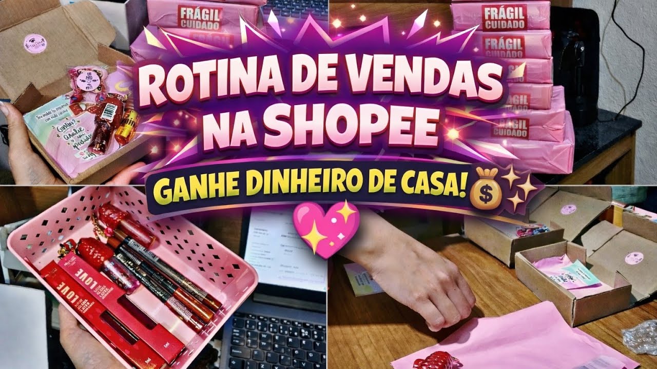 EMPREENDENDO EM CASA/ EMBALANDO PEDIDOS DA MINHA LOJA NA SHOPEE 💖