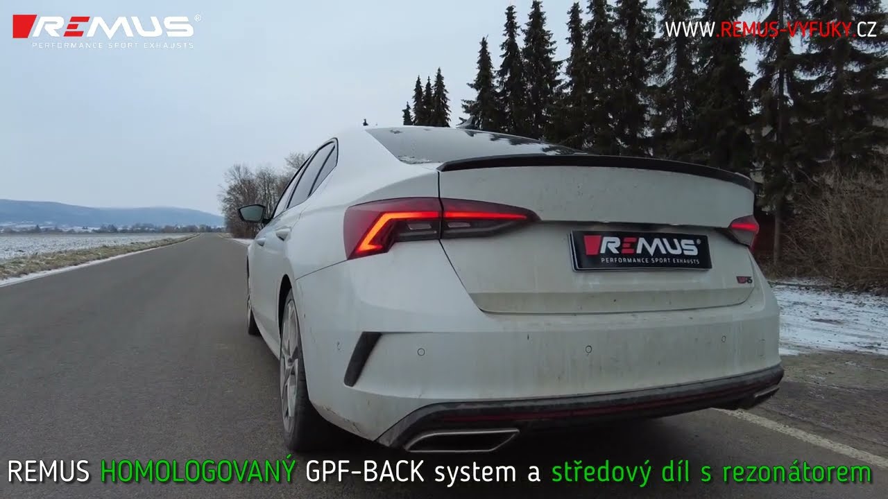 REMUS pro Škoda Octavia IV RS systém BEZ regulace se středovým tlumičem #octavia4rs #octaviars