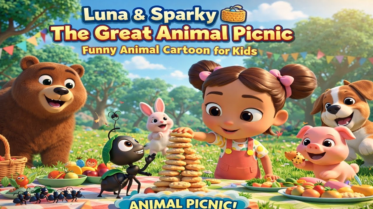 Luna & Sparky 🧺 The Great Animal Picnic  Funny Animal Cartoon for Kids