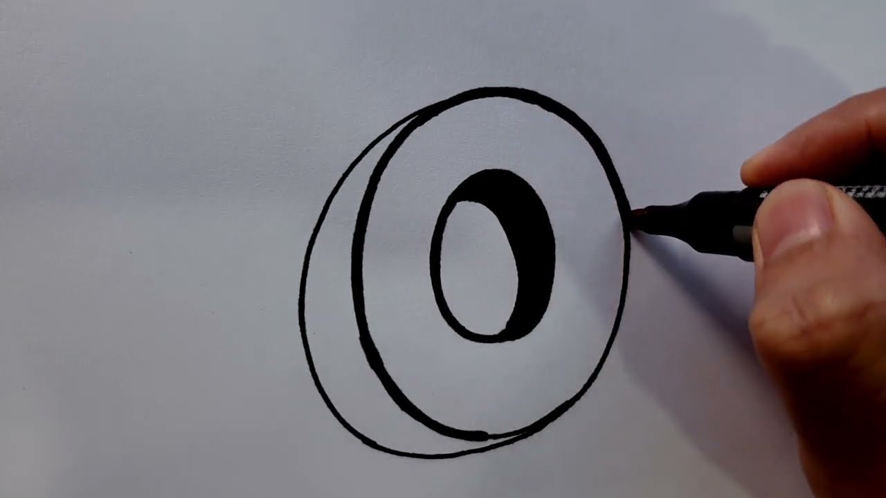 How To Draw The Letter O In 3D Capital Easy