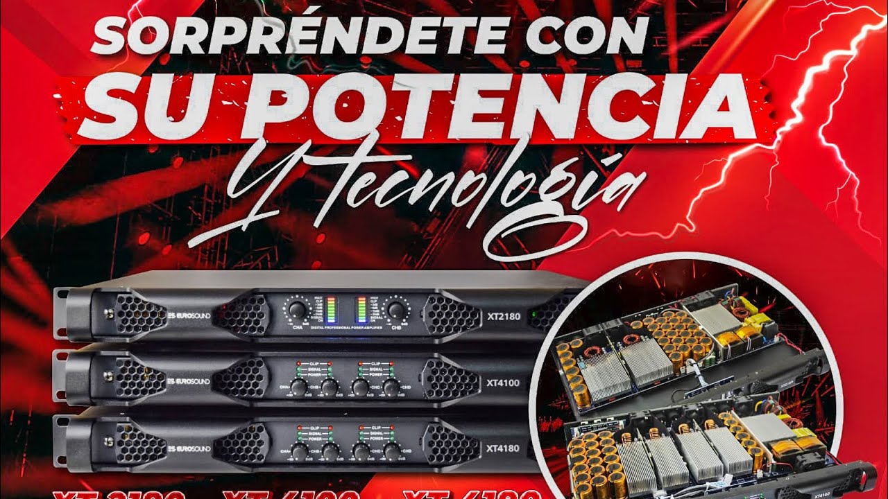 Amplificador Eurosound XT4100, bocinas DX12NMB351, driver DX82HF y DX18NLF1201 360ThreeSixtySound