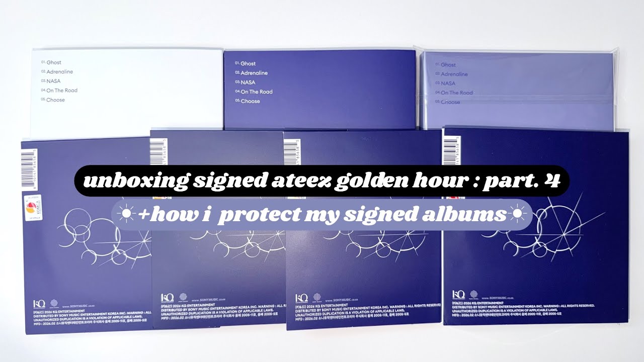 ☼ Распаковка подписанного альбома Ateez Golden Hour: часть 4 ☀︎ + Как я защищаю свои подписанные ...