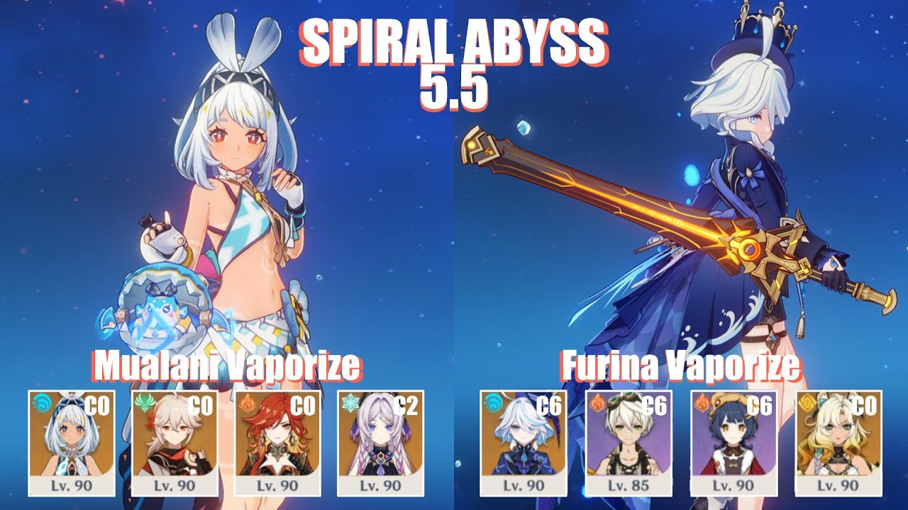 C0 Mualani Vaporize & C6 Furina Vaporize | NEW Spiral Abyss 5.5 | Genshin Impact