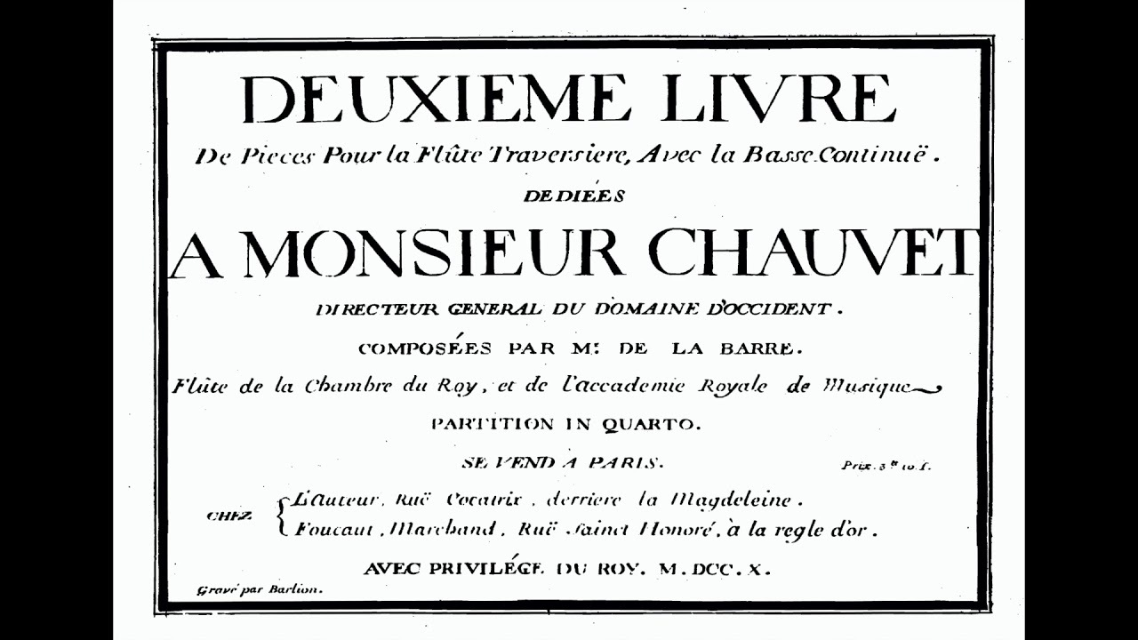 Michel de la Barre (ok.1675-1745) III Suita e-moll [Deuxième Livre 1710]