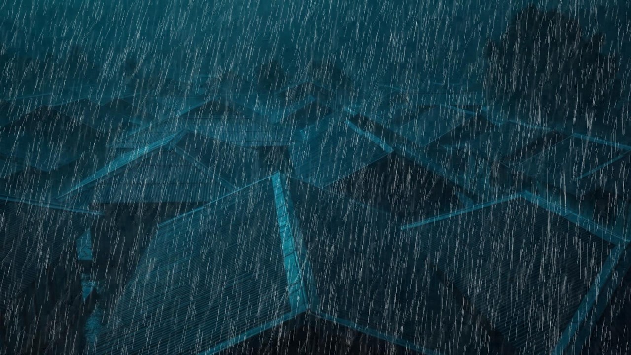No Ads Rain Sounds for Sleeping - ASMR Night Rain on Tin Roof to Calm Overthinking Mind
